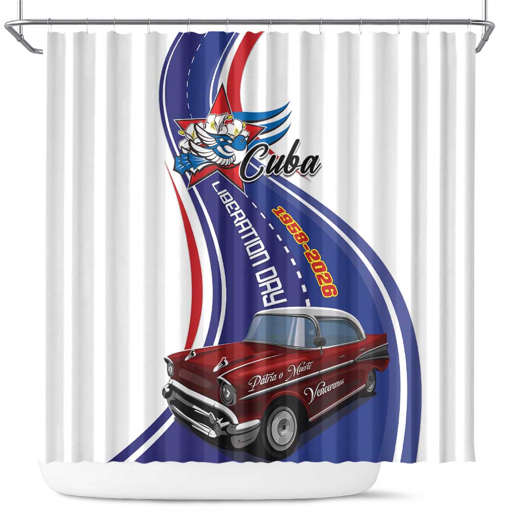 Cuba Liberation Day 1958-2026 Shower Curtain Cuba Libre Car - Wonder Print Shop