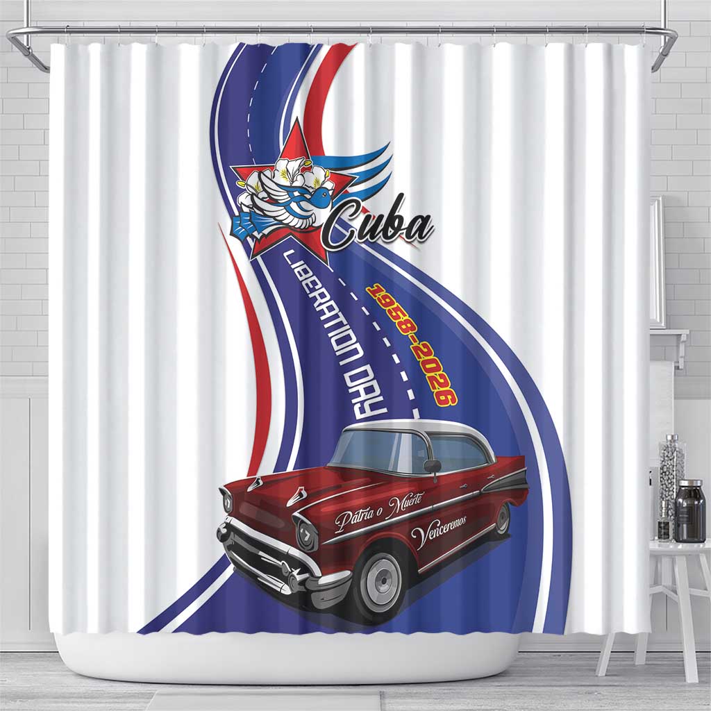 Cuba Liberation Day 1958-2026 Shower Curtain Cuba Libre Car - Wonder Print Shop