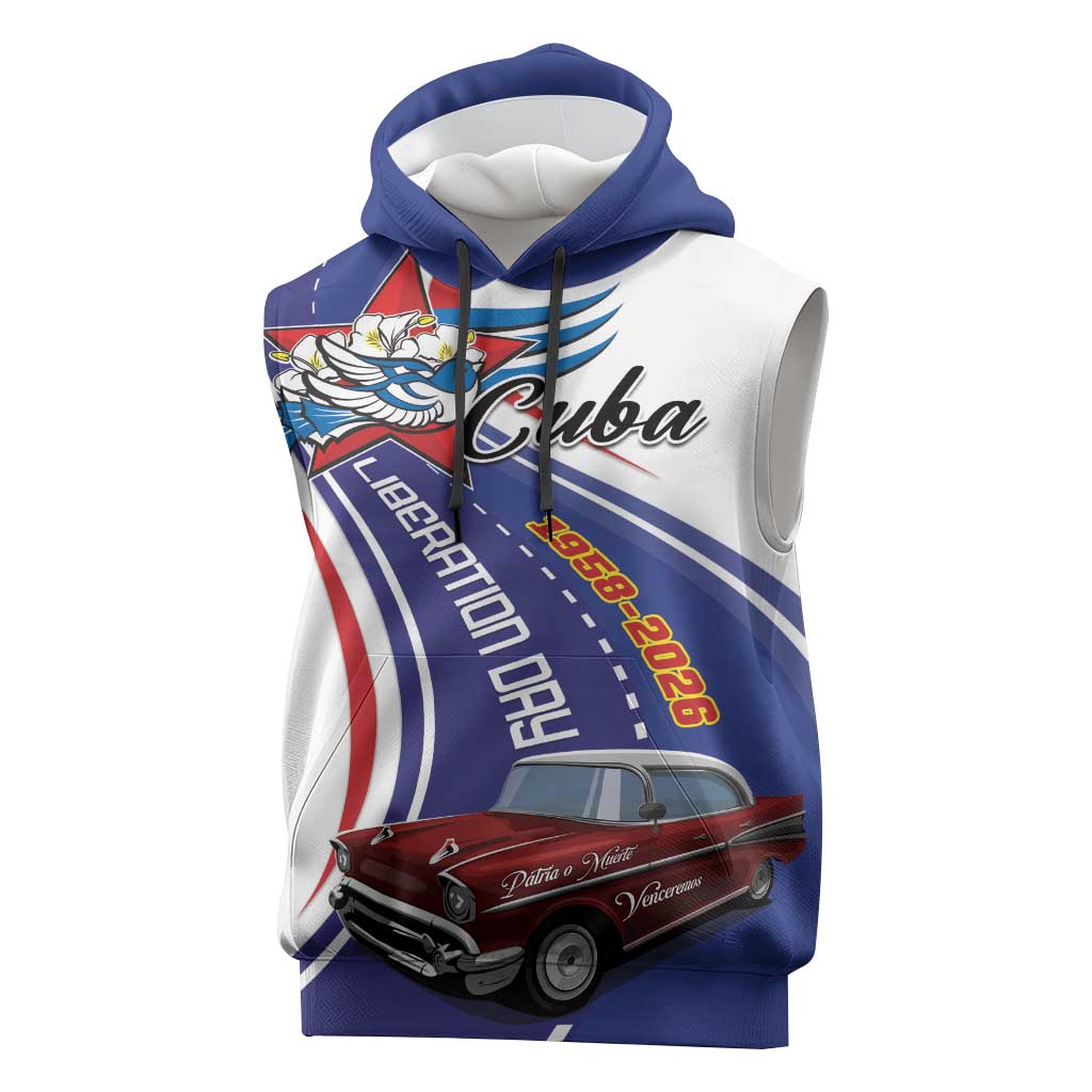 Personalized Cuba Liberation Day 1958-2026 Sleeveless Hoodie Cuba Libre Car - Wonder Print Shop