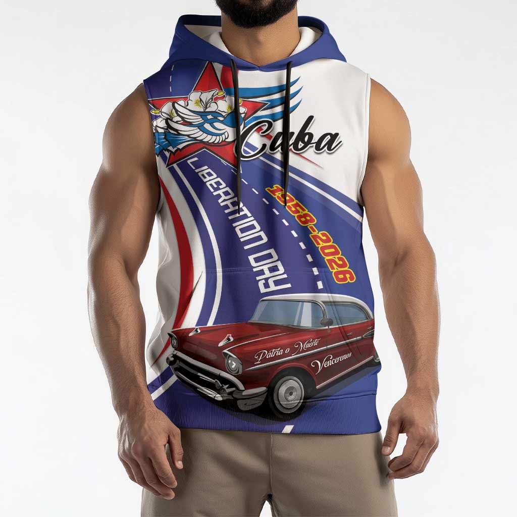 Personalized Cuba Liberation Day 1958-2026 Sleeveless Hoodie Cuba Libre Car - Wonder Print Shop