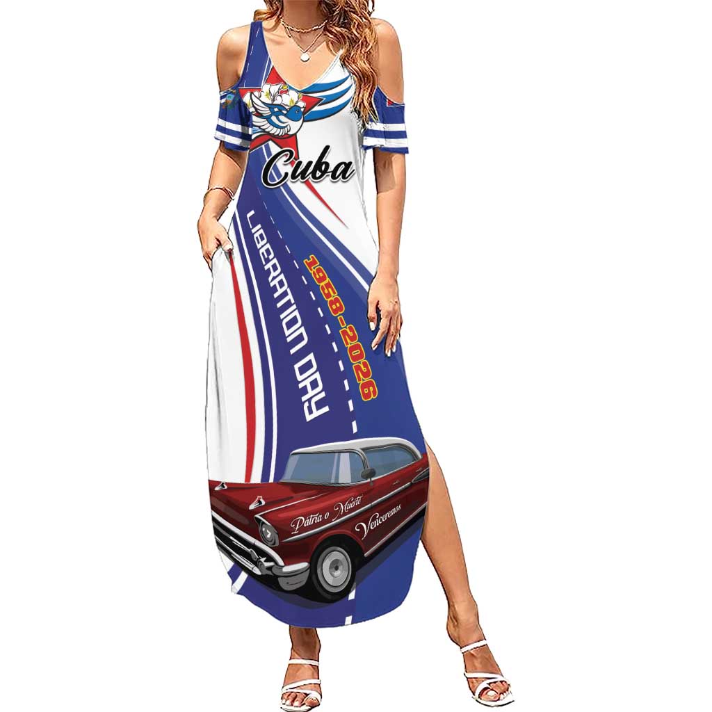 Personalized Cuba Liberation Day 1958-2026 Summer Maxi Dress Cuba Libre Car - Wonder Print Shop