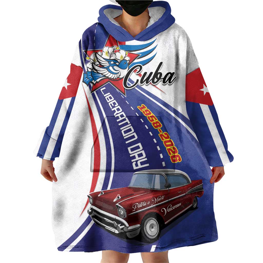 Personalized Cuba Liberation Day 1958-2026 Wearable Blanket Hoodie Cuba Libre Car - Wonder Print Shop