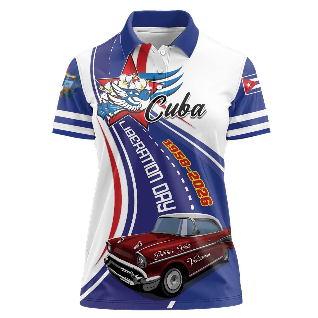 Personalized Cuba Liberation Day 1958-2026 Women Polo Shirt Cuba Libre Car - Wonder Print Shop