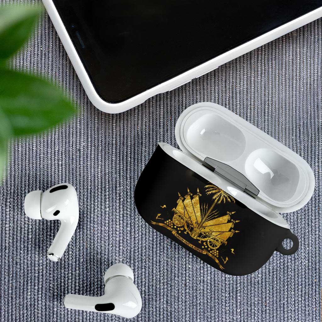 Ayiti 222nd Independence Day Anniversary AirPods Case Haiti Gold VeVe Pattern - Wonder Print Shop