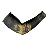 Ayiti 222nd Independence Day Anniversary Arm Sleeves Haiti Gold VeVe Pattern - Wonder Print Shop