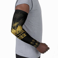 Ayiti 222nd Independence Day Anniversary Arm Sleeves Haiti Gold VeVe Pattern - Wonder Print Shop