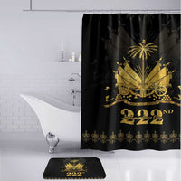 Ayiti 222nd Independence Day Anniversary Bathroom Set Haiti Gold VeVe Pattern - Wonder Print Shop