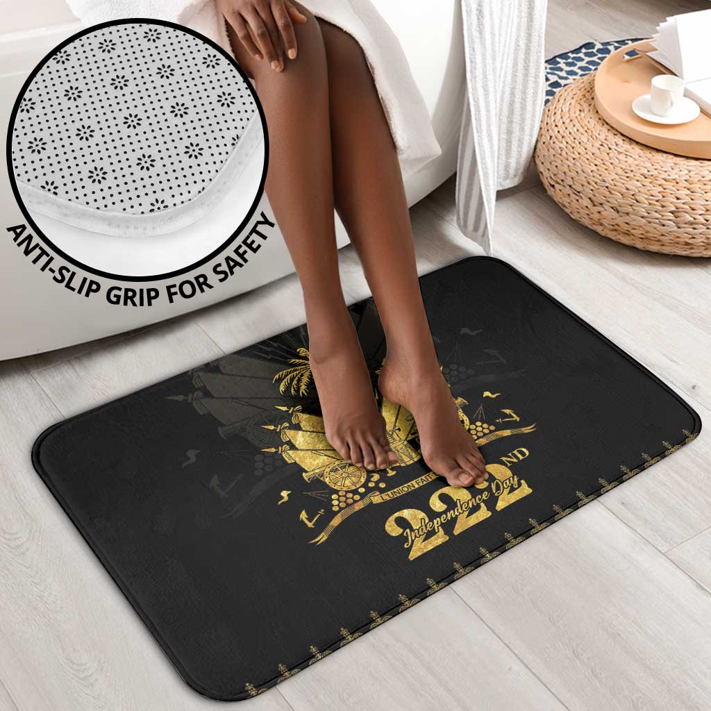 Ayiti 222nd Independence Day Anniversary Bathroom Set Haiti Gold VeVe Pattern - Wonder Print Shop