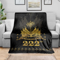 Ayiti 222nd Independence Day Anniversary Blanket Haiti Gold VeVe Pattern - Wonder Print Shop