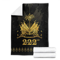 Ayiti 222nd Independence Day Anniversary Blanket Haiti Gold VeVe Pattern - Wonder Print Shop