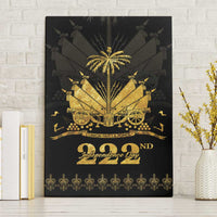 Ayiti 222nd Independence Day Anniversary Canvas Wall Art Haiti Gold VeVe Pattern - Wonder Print Shop