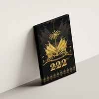 Ayiti 222nd Independence Day Anniversary Canvas Wall Art Haiti Gold VeVe Pattern - Wonder Print Shop