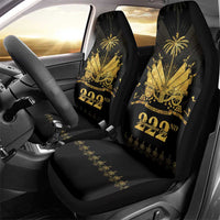 Ayiti 222nd Independence Day Anniversary Car Seat Cover Haiti Gold VeVe Pattern - Wonder Print Shop