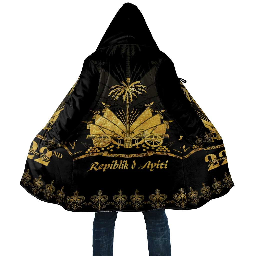 Ayiti 222nd Independence Day Anniversary Cloak Haiti Gold VeVe Pattern - Wonder Print Shop