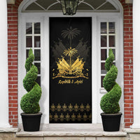 Ayiti 222nd Independence Day Anniversary Door Cover Haiti Gold VeVe Pattern - Wonder Print Shop