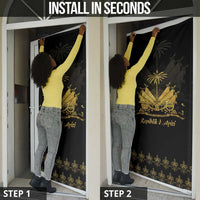 Ayiti 222nd Independence Day Anniversary Door Cover Haiti Gold VeVe Pattern - Wonder Print Shop