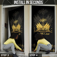 Ayiti 222nd Independence Day Anniversary Door Cover Haiti Gold VeVe Pattern - Wonder Print Shop