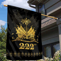 Ayiti 222nd Independence Day Anniversary Garden Flag Haiti Gold VeVe Pattern - Wonder Print Shop