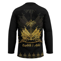 Ayiti 222nd Independence Day Anniversary Hockey Jersey Haiti Gold VeVe Pattern - Wonder Print Shop