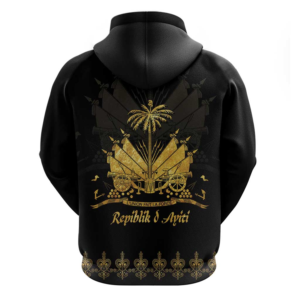Ayiti 222nd Independence Day Anniversary Hoodie Haiti Gold VeVe Pattern - Wonder Print Shop