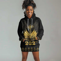 Ayiti 222nd Independence Day Anniversary Hoodie Dress Haiti Gold VeVe Pattern - Wonder Print Shop