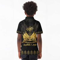 Ayiti 222nd Independence Day Anniversary Kid Polo Shirt Haiti Gold VeVe Pattern LT01