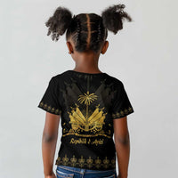 Ayiti 222nd Independence Day Anniversary Kid T shirt Haiti Gold VeVe Pattern LT01