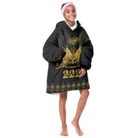 Ayiti 222nd Independence Day Anniversary Kid Wearable Blanket Hoodie Haiti Gold VeVe Pattern - Wonder Print Shop