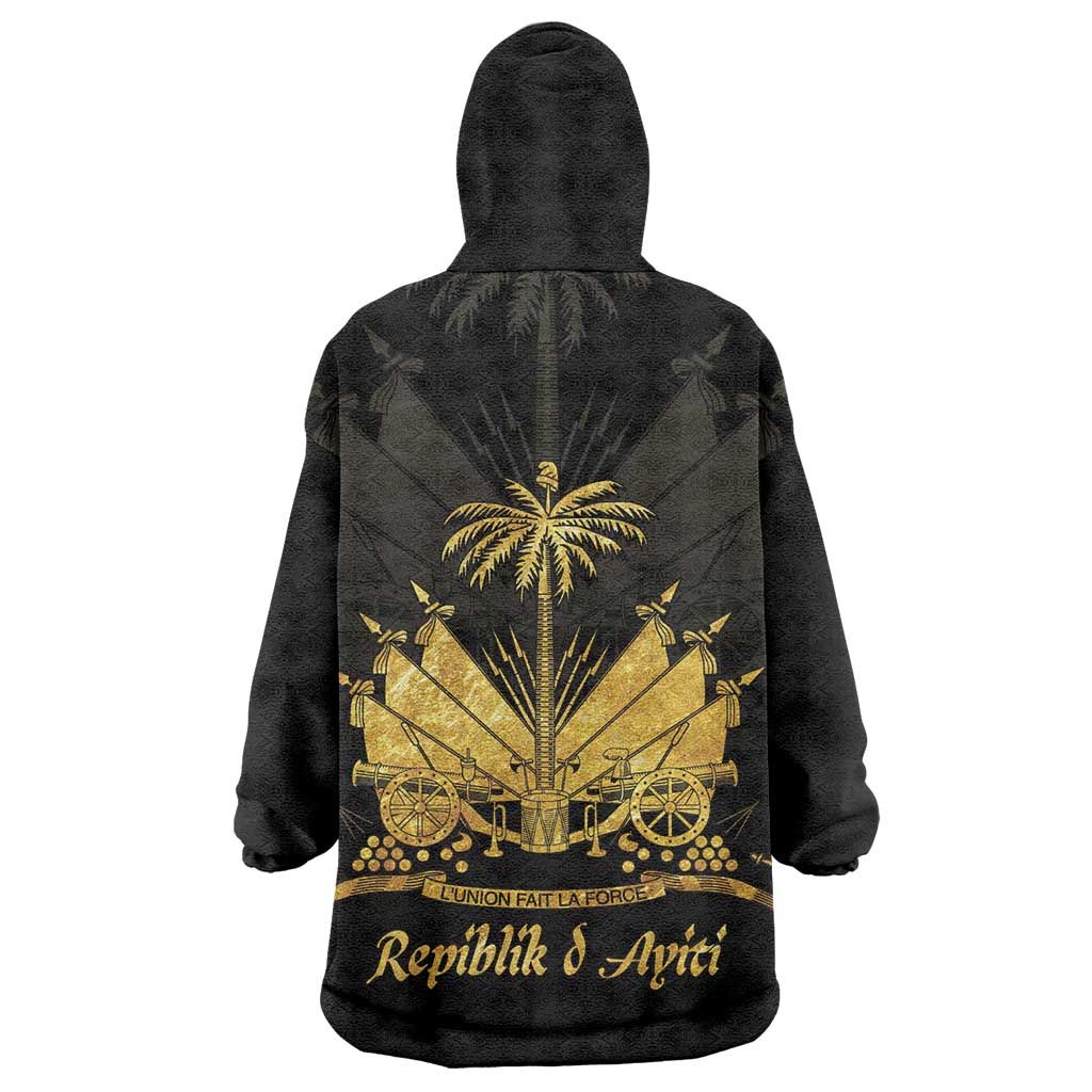 Ayiti 222nd Independence Day Anniversary Kid Wearable Blanket Hoodie Haiti Gold VeVe Pattern - Wonder Print Shop