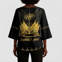 Ayiti 222nd Independence Day Anniversary Kimono Sleeve Blouse Haiti Gold VeVe Pattern - Wonder Print Shop