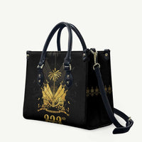 Ayiti 222nd Independence Day Anniversary Leather Bag Haiti Gold VeVe Pattern - Wonder Print Shop