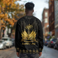 Ayiti 222nd Independence Day Anniversary Long Sleeve Shirt Haiti Gold VeVe Pattern - Wonder Print Shop