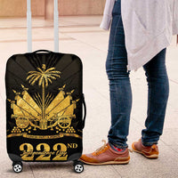 Ayiti 222nd Independence Day Anniversary Luggage Cover Haiti Gold VeVe Pattern - Wonder Print Shop