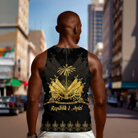 Ayiti 222nd Independence Day Anniversary Men Tank Top Haiti Gold VeVe Pattern - Wonder Print Shop