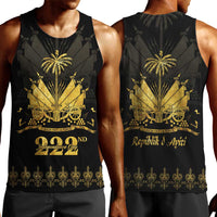 Ayiti 222nd Independence Day Anniversary Men Tank Top Haiti Gold VeVe Pattern - Wonder Print Shop