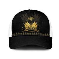 Ayiti 222nd Independence Day Anniversary Mesh Trucker Cap Haiti Gold VeVe Pattern - Wonder Print Shop