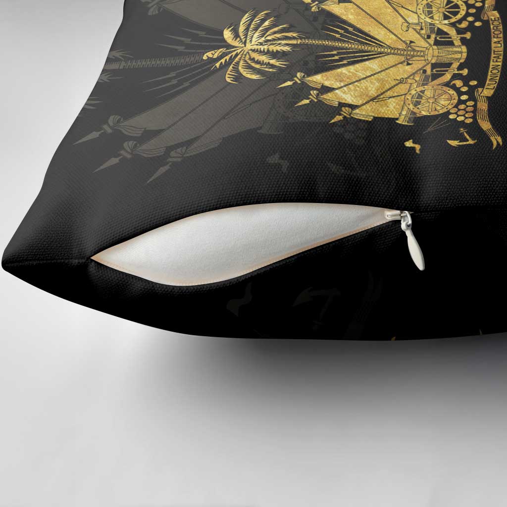 Ayiti 222nd Independence Day Anniversary Pillow Cover Haiti Gold VeVe Pattern - Wonder Print Shop