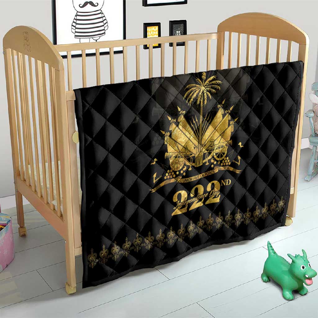 Ayiti 222nd Independence Day Anniversary Quilt Haiti Gold VeVe Pattern - Wonder Print Shop