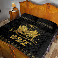 Ayiti 222nd Independence Day Anniversary Quilt Bed Set Haiti Gold VeVe Pattern - Wonder Print Shop