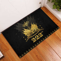 Ayiti 222nd Independence Day Anniversary Rubber Doormat Haiti Gold VeVe Pattern - Wonder Print Shop