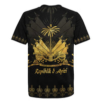 Ayiti 222nd Independence Day Anniversary Rugby Jersey Haiti Gold VeVe Pattern LT01