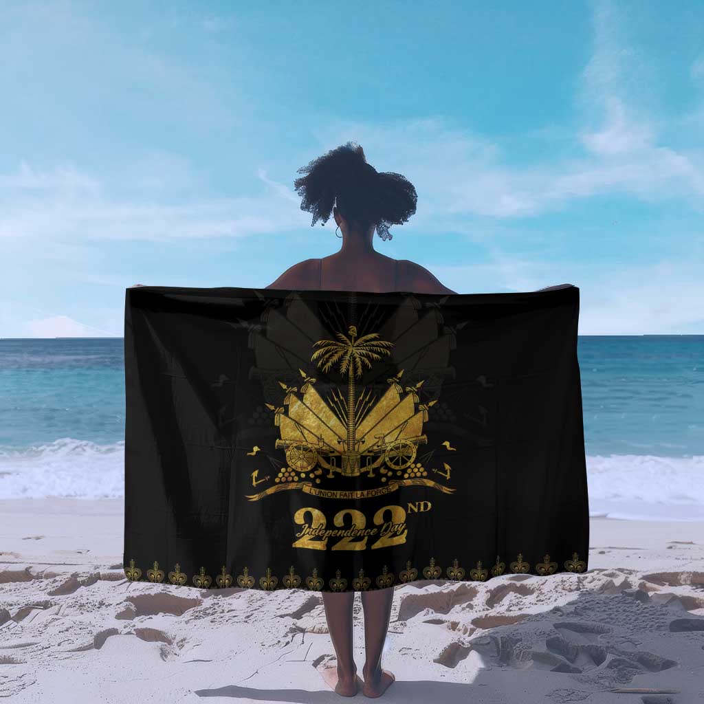 Ayiti 222nd Independence Day Anniversary Sarong Haiti Gold VeVe Pattern - Wonder Print Shop