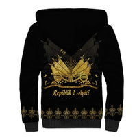 Ayiti 222nd Independence Day Anniversary Sherpa Hoodie Haiti Gold VeVe Pattern - Wonder Print Shop
