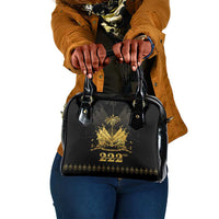 Ayiti 222nd Independence Day Anniversary Shoulder Handbag Haiti Gold VeVe Pattern - Wonder Print Shop