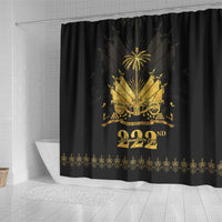Ayiti 222nd Independence Day Anniversary Shower Curtain Haiti Gold VeVe Pattern - Wonder Print Shop
