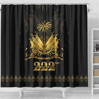 Ayiti 222nd Independence Day Anniversary Shower Curtain Haiti Gold VeVe Pattern - Wonder Print Shop