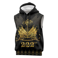 Ayiti 222nd Independence Day Anniversary Sleeveless Hoodie Haiti Gold VeVe Pattern - Wonder Print Shop
