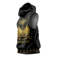 Ayiti 222nd Independence Day Anniversary Sleeveless Hoodie Haiti Gold VeVe Pattern - Wonder Print Shop