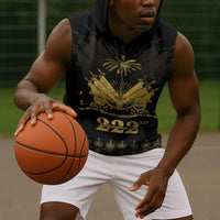 Ayiti 222nd Independence Day Anniversary Sleeveless Hoodie Haiti Gold VeVe Pattern - Wonder Print Shop