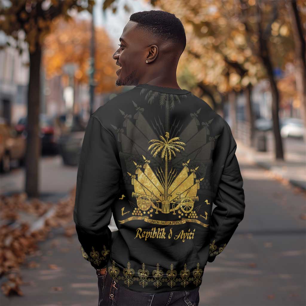 Ayiti 222nd Independence Day Anniversary Sweatshirt Haiti Gold VeVe Pattern - Wonder Print Shop